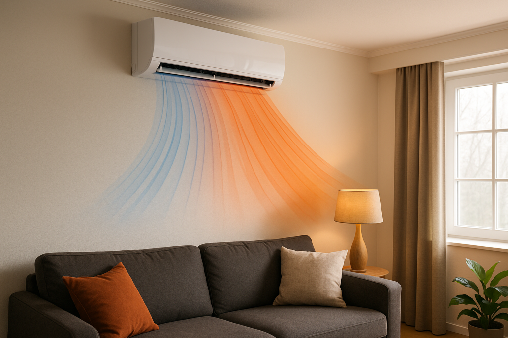 kantelpunt verwarmen met airco