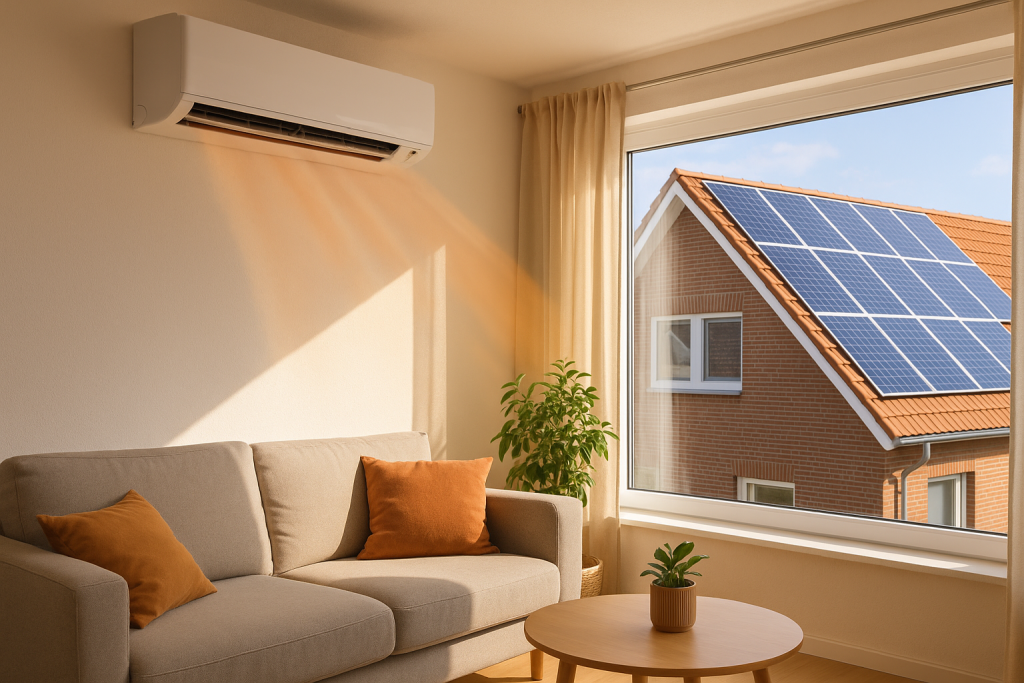 verwarmen met airco en zonnepanelen