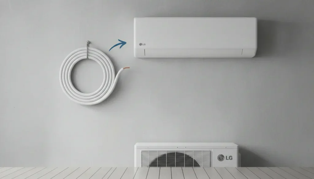 minimale lengte koelleiding airco lg