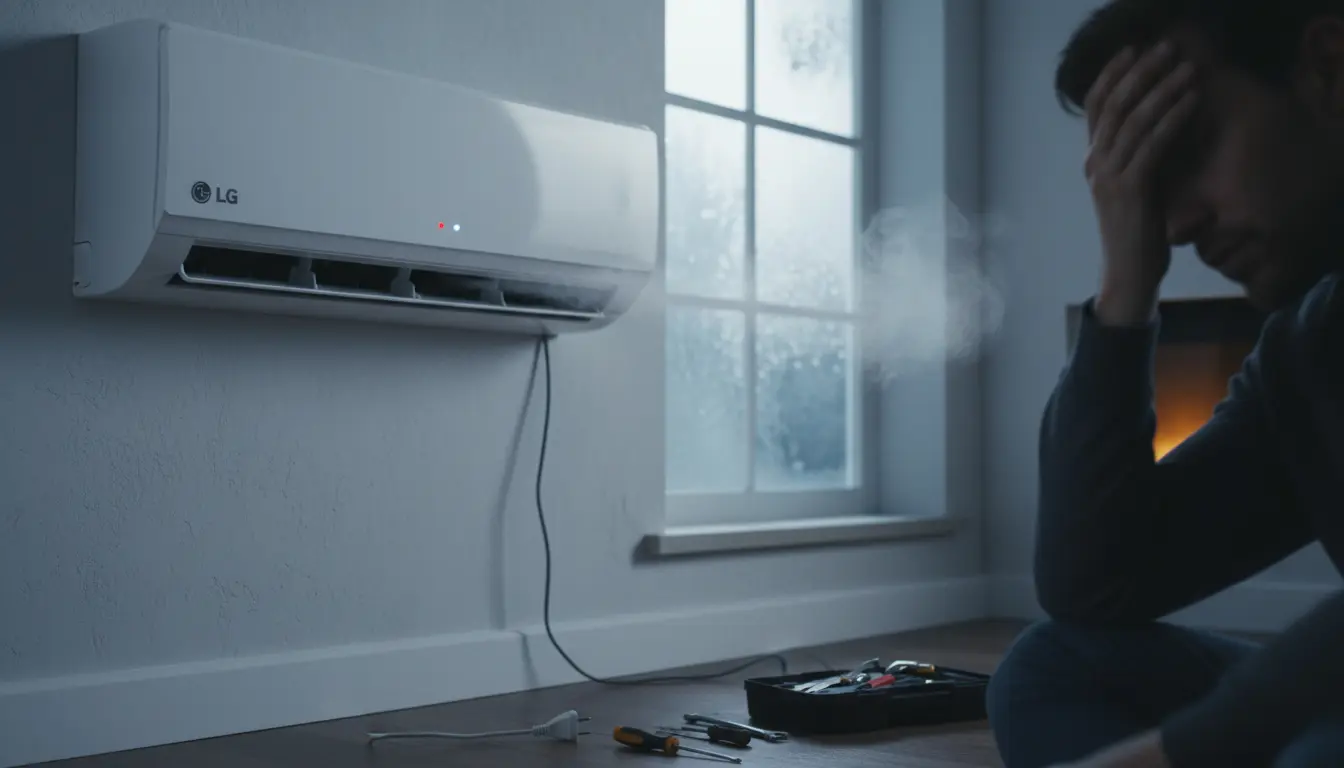 lg airco stopt steeds met verwarmen