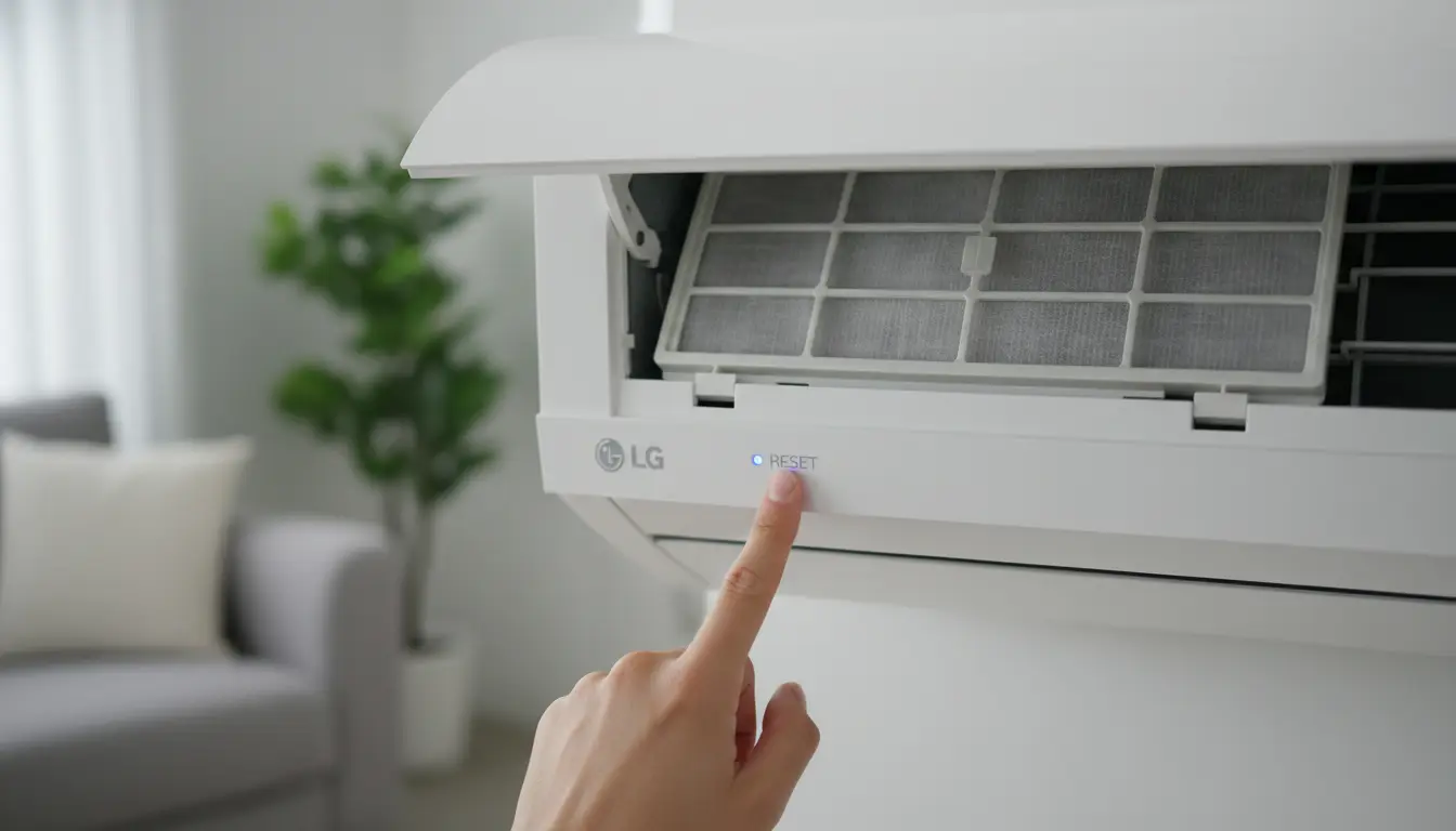 lg airco filter reset