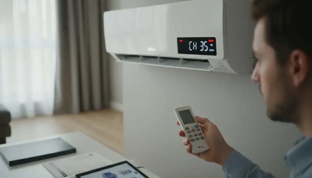 lg airco foutmelding ch 35