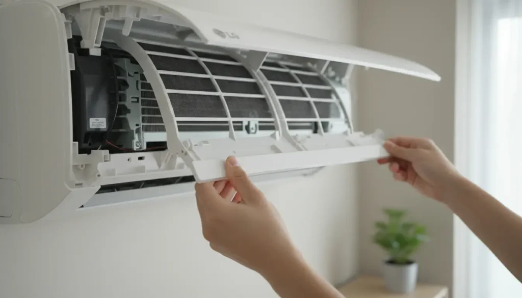 lg airco binnenunit kap verwijderen